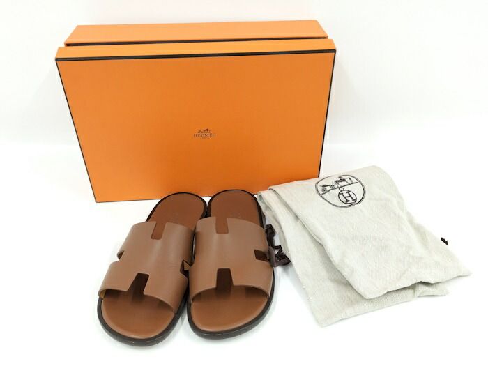 HERMES オラン サンダル レザー ブラウン 表記サイズ41 - メルカリ