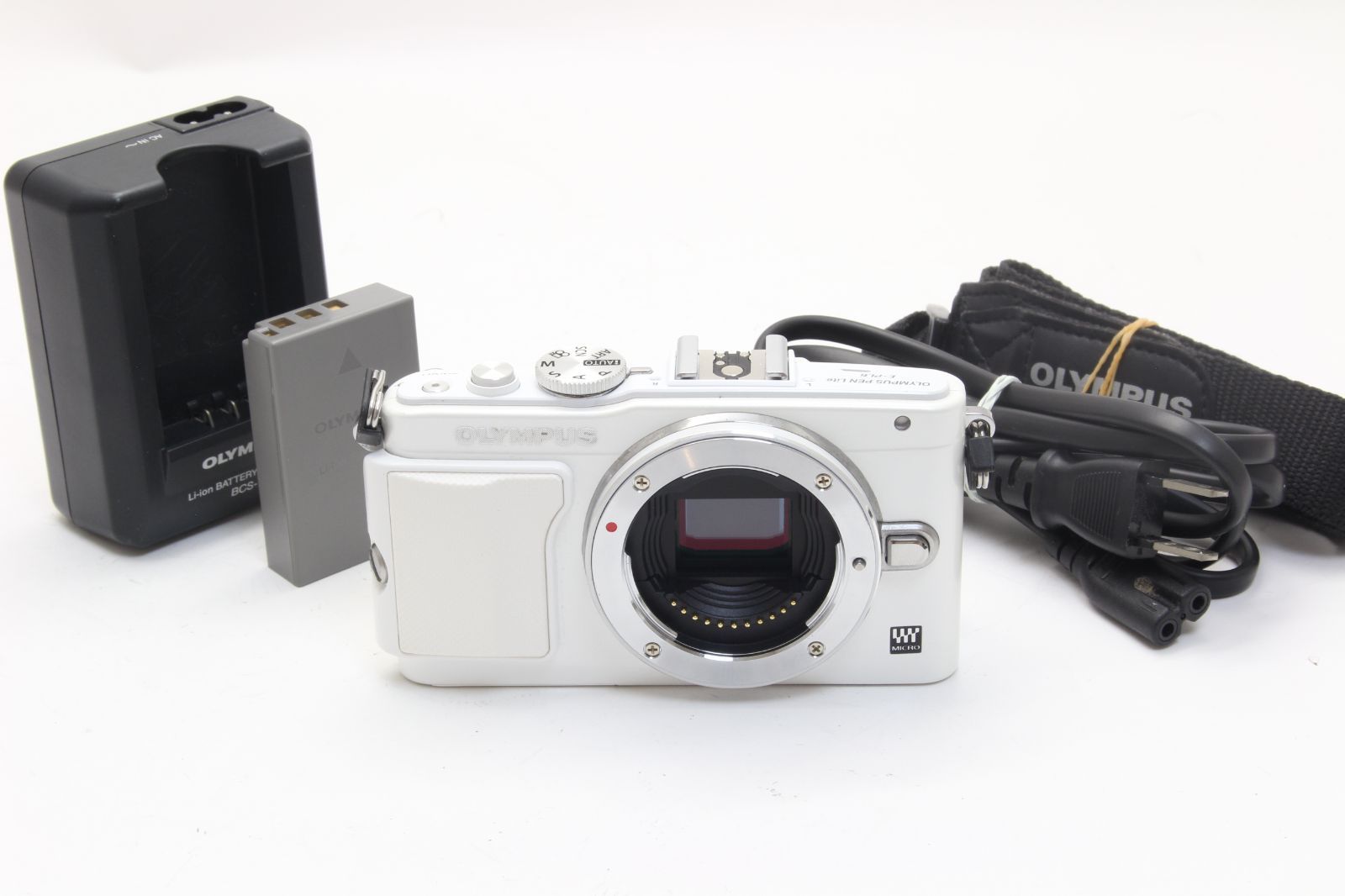 B＋ 並品 OLYMPUS オリンパス PEN Lite E-PL6 ボディ ホワイト ショット数1849回 初期不良返品無料 5-21