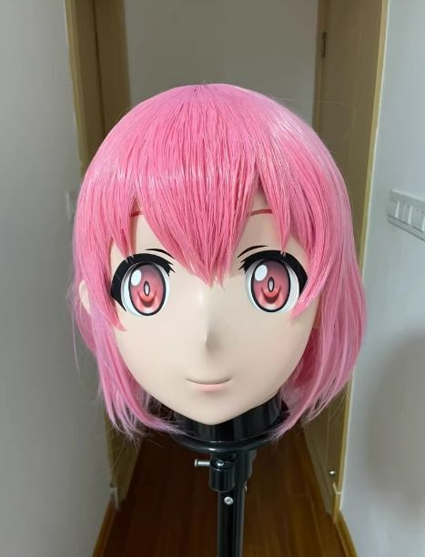 3|4マスク カツラ付き NO.19 ドール ヘッドロリータ人形 コスプレ 変身 仮装 着ぐるみ kigurumi 二次元