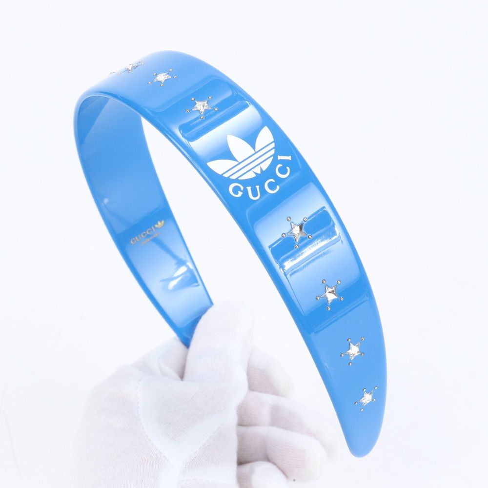 グッチ × アディダス トレフォイル カチューシャ スター ビジュー スタッズ ヘア レディース EEE CQ6-4