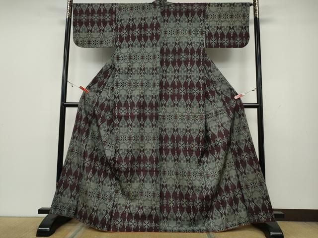 平和屋着物○本場大島紬 吉祥文 割込み絣 正絹 逸品 CAAX4795ut 平和屋着物