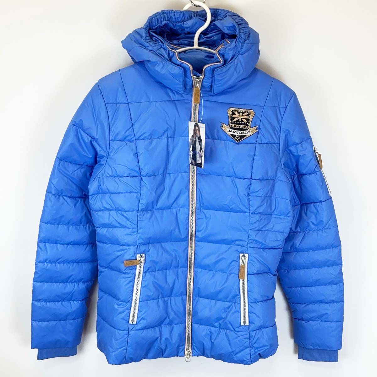 ♥ Chriwen クリューベン Iceflower ジャケット 取り外し なフード M ブルー レディース 乗馬 馬術