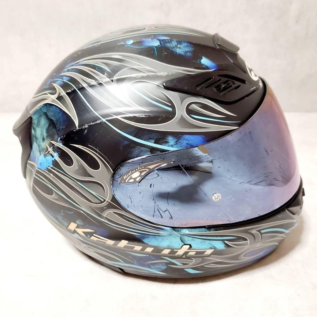 Kabuto Shuma カブト シューマ ヘルメット XL ブラック ブルー 品 外装 シールドキズあり アルコール清掃済み 安全装備 バイク用 フルフェイス ツーリング スポーツ FFCRYSTALESIA_COM