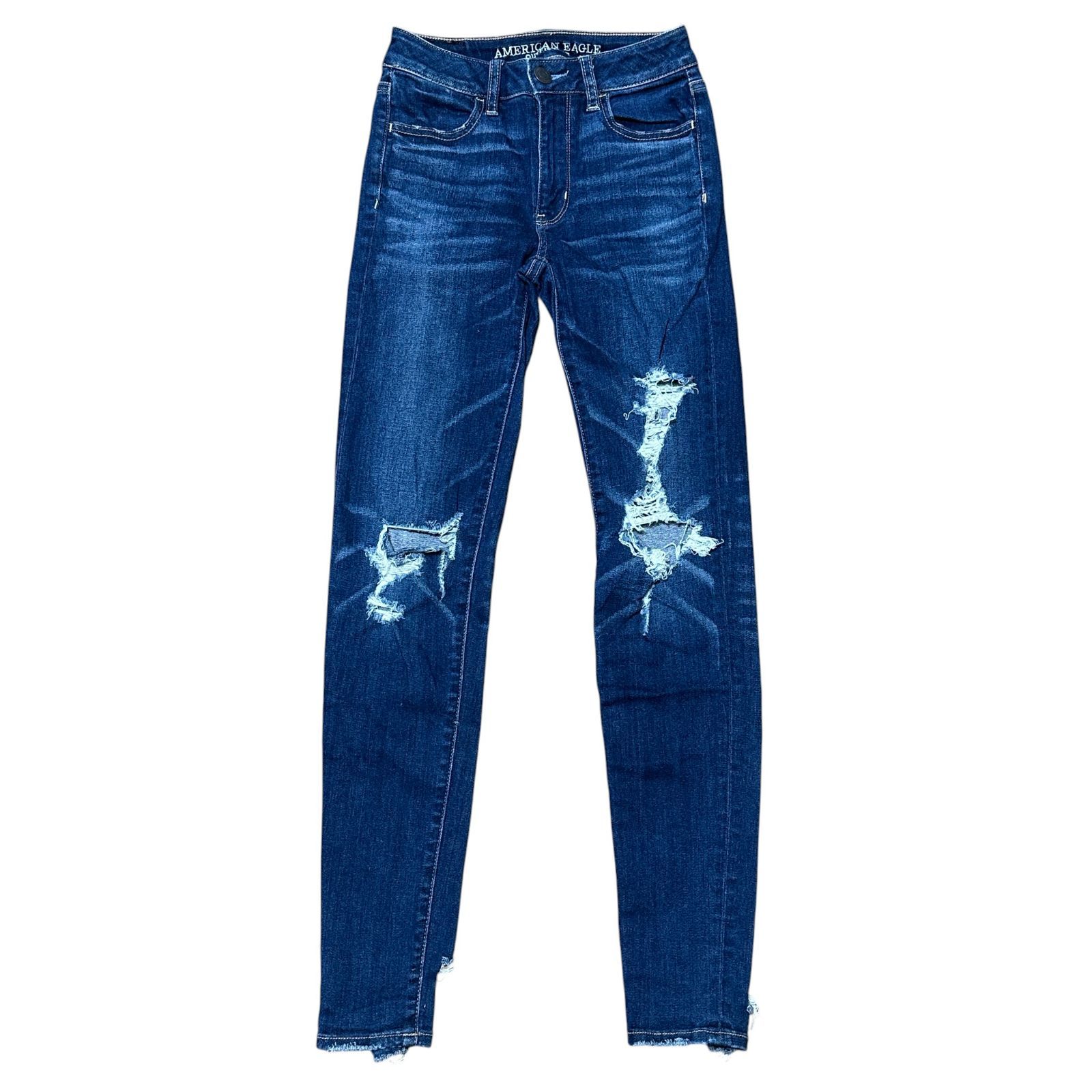 AMERICAN EAGLE HI-RISE JEGGING クラッシュ スキニーデニム 
