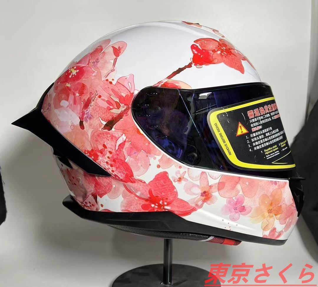 人気NEWモデル桜柄ホワイトヘルメットフルフェイスヘルメット