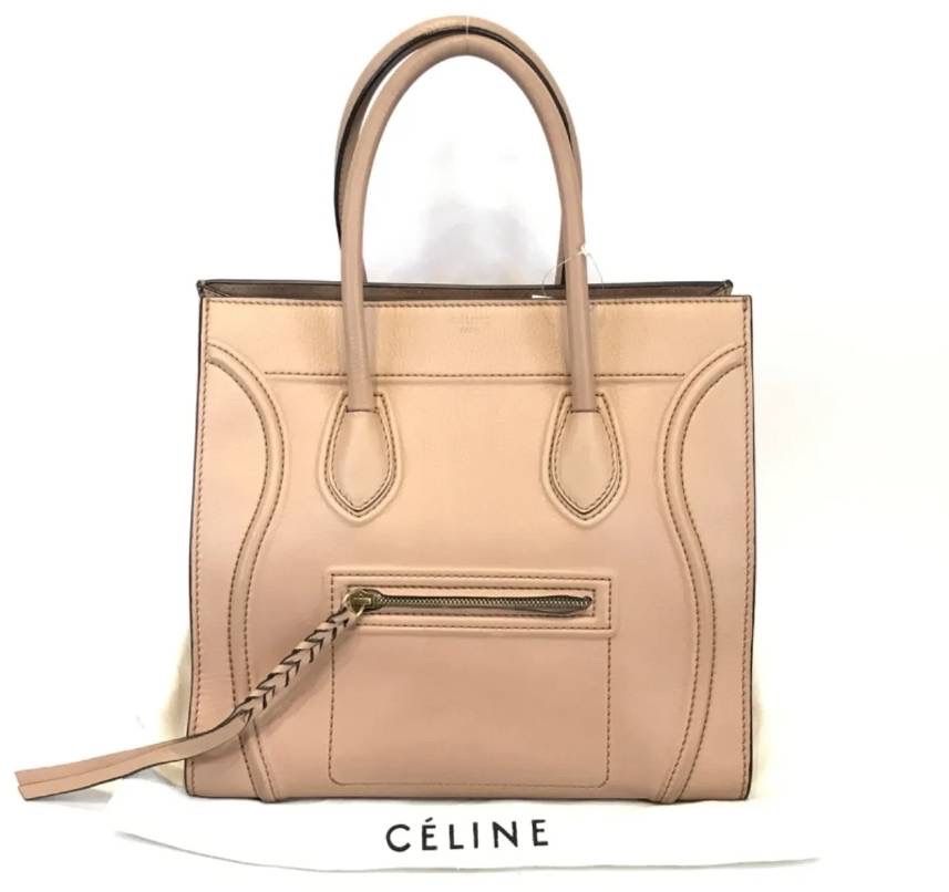 美品】CELINE セリーヌ ラゲージ ファントム ベージュ レザー トート 