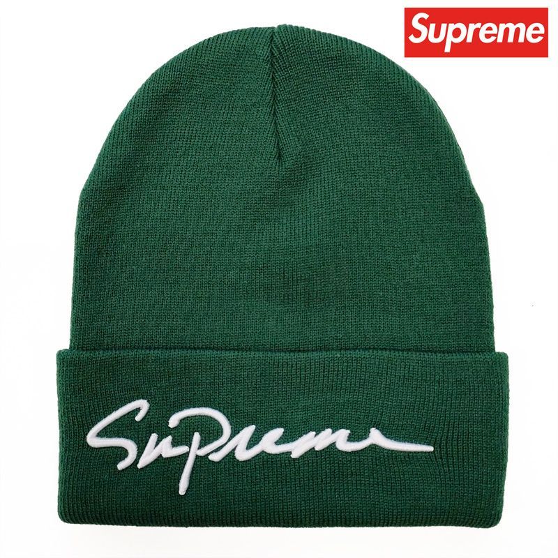 Supreme シュプリーム ビーニー クラシック スクリプト ニット帽 帽子 Classic Script Beanie グリーン