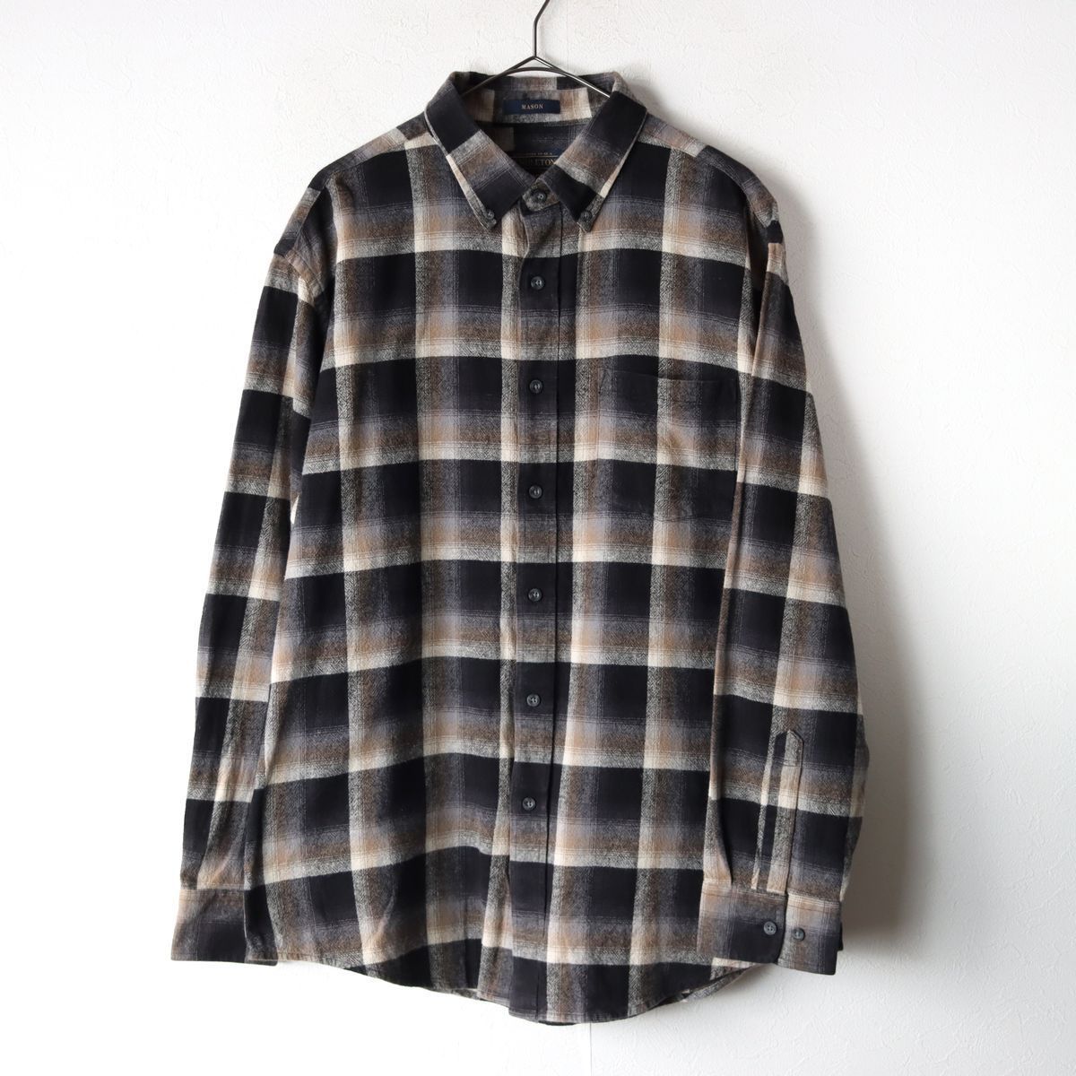 ペンドルトン PENDLETON チェック コットン ネルシャツ ブラック ブラウン グレー size L