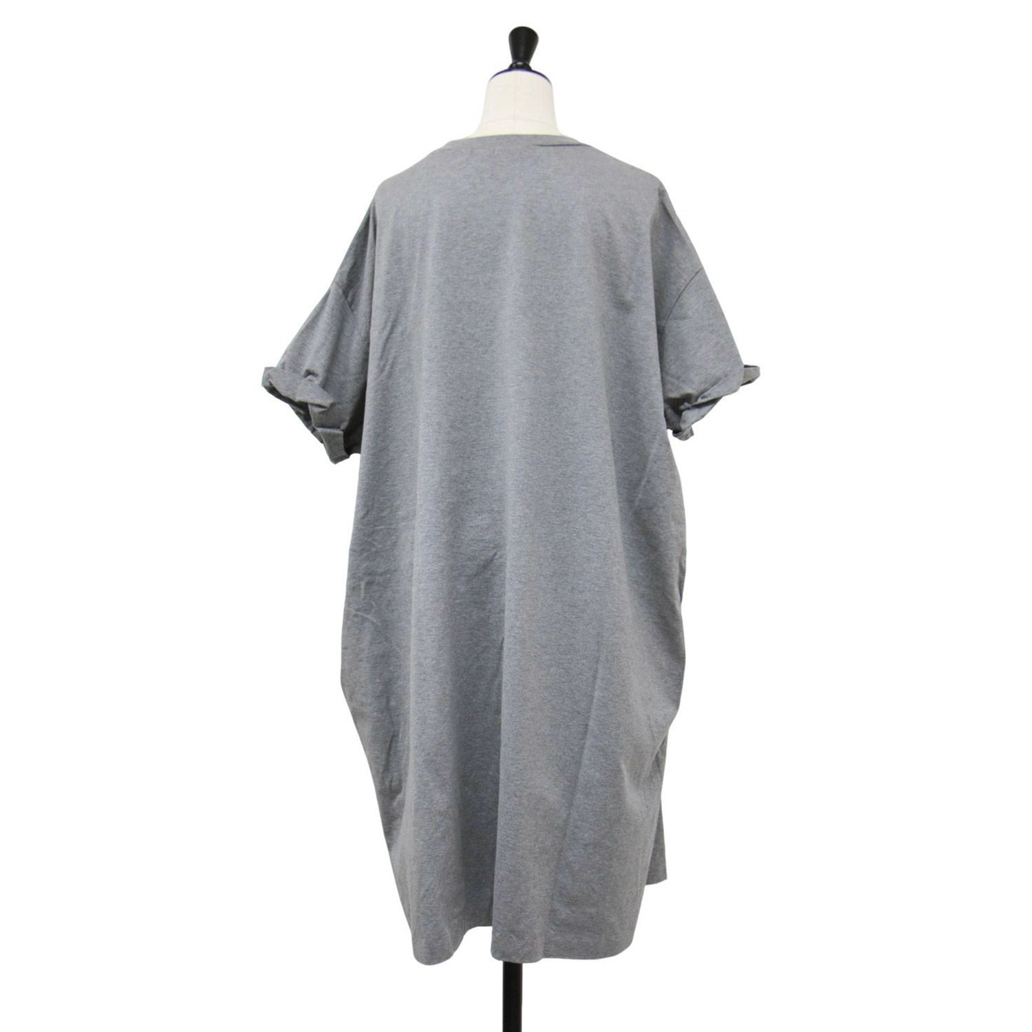 美品 mizuiro ind ミズイロインド コクーンシルエット クルーネック ワイド ワンピース BROWN ミズイロインド コクーンシルエットワンピース 日本製 ミズイロインド