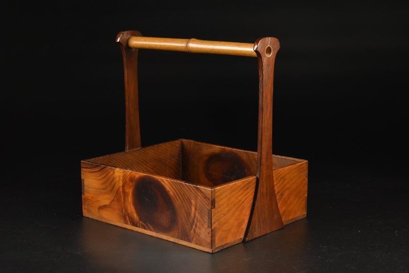 蔵A1314 松煙草盆 莨盆 竹手付盆 一対 時代 WWW_IBETON_RU