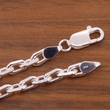 あずきチェーン ネックレス シルバー925 5.3 mm 45 cm～ 小豆 太角