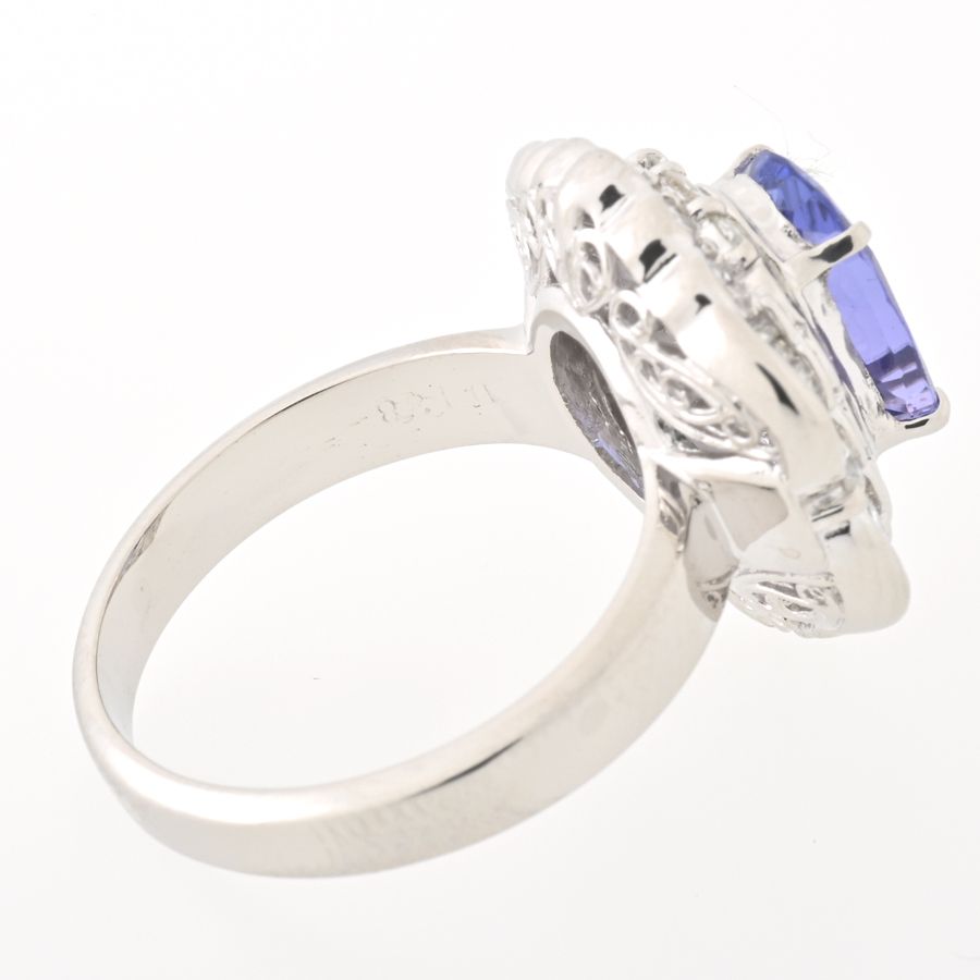 Pt900 タンザナイト リング T=2.61ct D=1.38ct #15 【中古】 商品番号  
