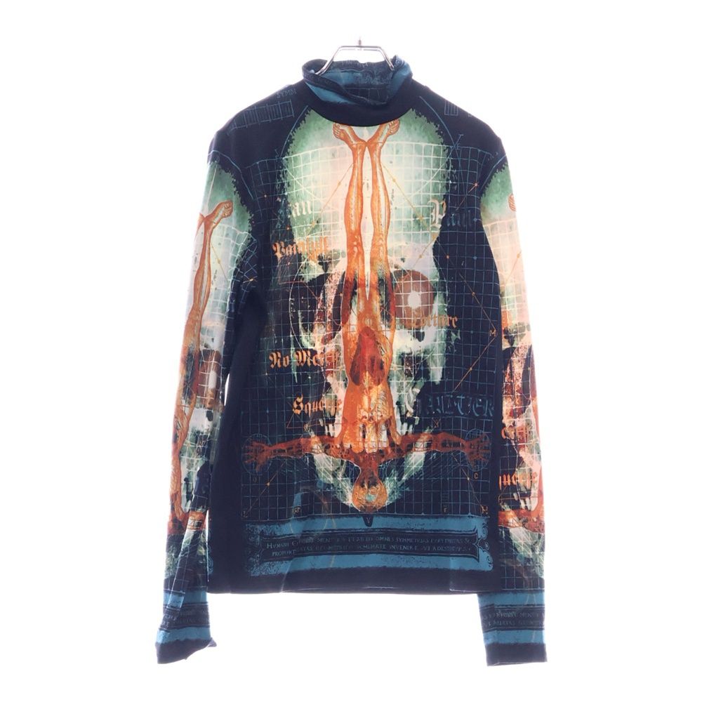 Jean Paul GAULTIER ジャンポールゴルチエ 90S CLASSIC スカルプリント ハイネック ストレッチ ロングスリーブ長袖Tシャツ マルチ