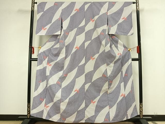 平和屋着物▽江戸小紋 単衣 切嵌文 正絹 逸品 AAAZ9010fy 平和屋