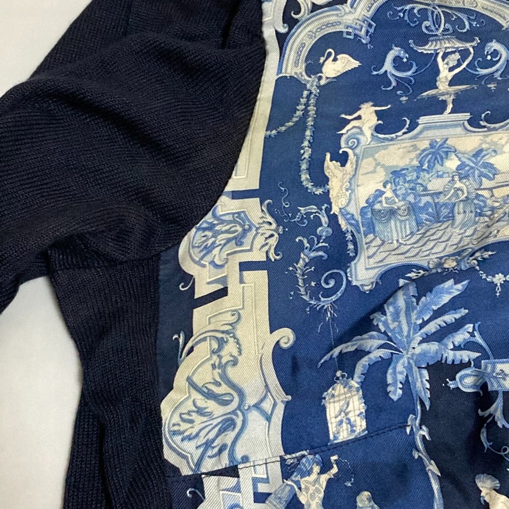 ETRO エトロ ヴィンテージ シルク スカーフ柄 切替 カーディガン 半袖 