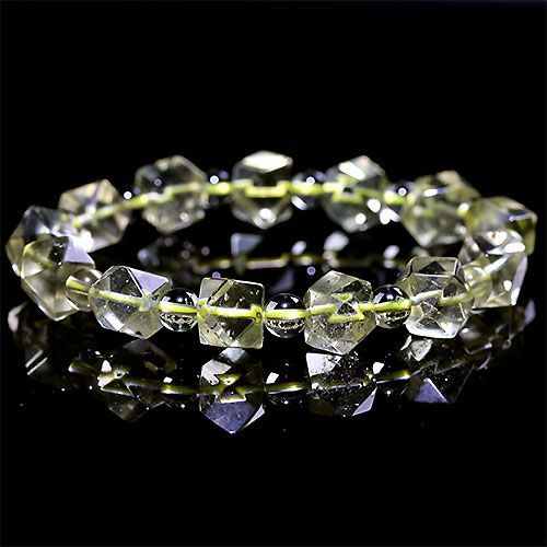 〔K1849-7〕高品質 約9mm リビアングラス 隕石 ブレスレット Libyan desert glass