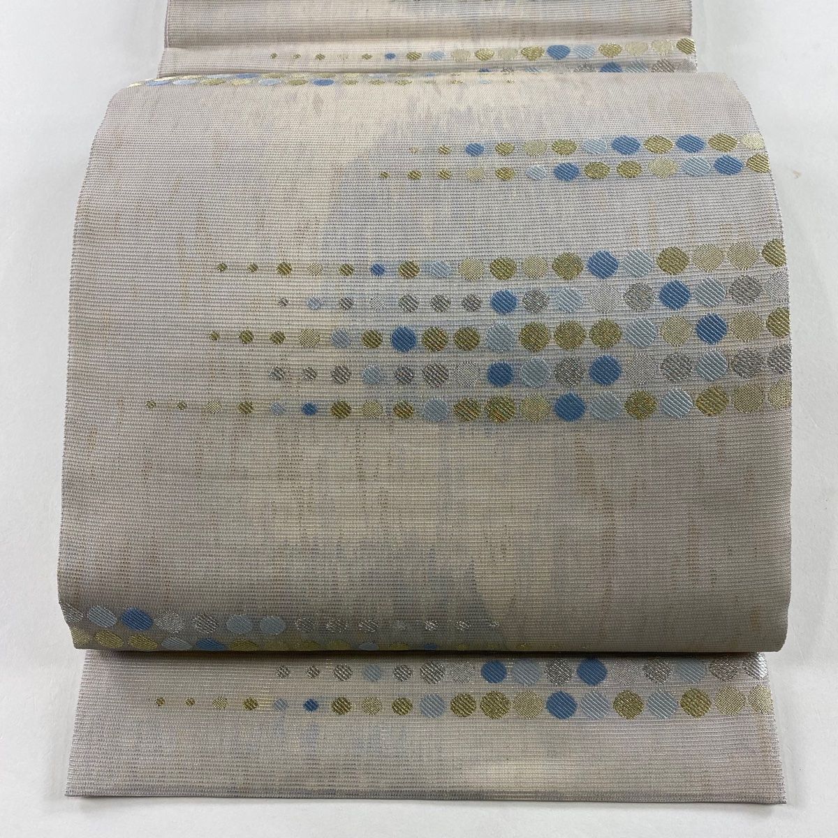 袋帯 秀品 松 丸文 金銀糸 灰茶 六通 正絹 【中古】 袋帯 美品 袋帯 秀品 松 丸文 金銀糸 灰茶 六通 正絹 【中古】 袋帯 美品