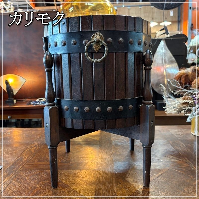 超激得，新作 カリモク 樽型 フラワーポット 40cm プランターカバー