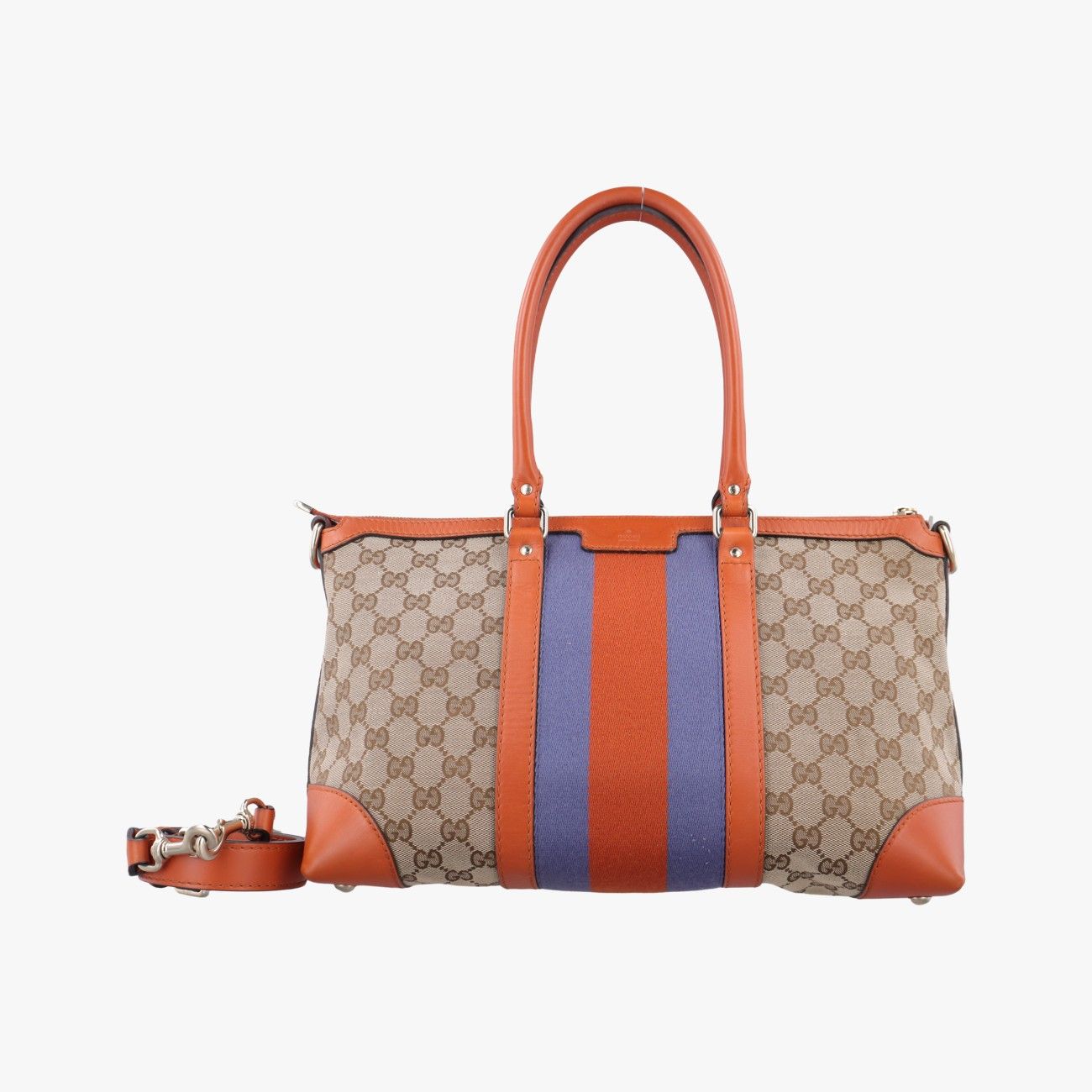 グッチGucciヴィンテージ ウェブ ベージュ×オレンジ×ブルー ファブリック×レザー 257341 A9212582