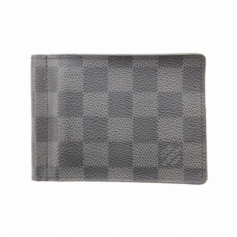 ルイヴィトン LOUIS VUITTON ダミエグラフィット ポルトフォイユパンス ノワール マネークリップ レザー N61000 黒 ブラック 1212 