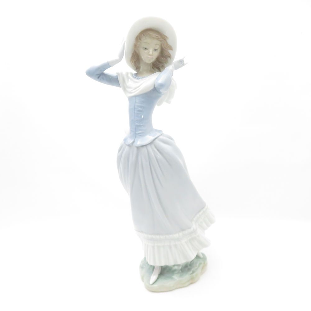 LLADRO リヤドロ 4936 春のそよ風 SPRING BREEZE フィギュリン 置物 陶器人形 女性 帽子 オブジェ SC9065Z