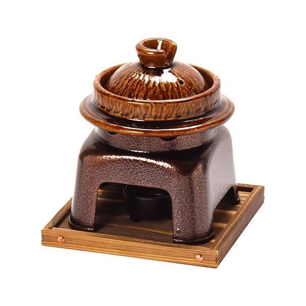 ヤマコー 用美 業務用 飴釉羽釜かまどセット yamaco21620