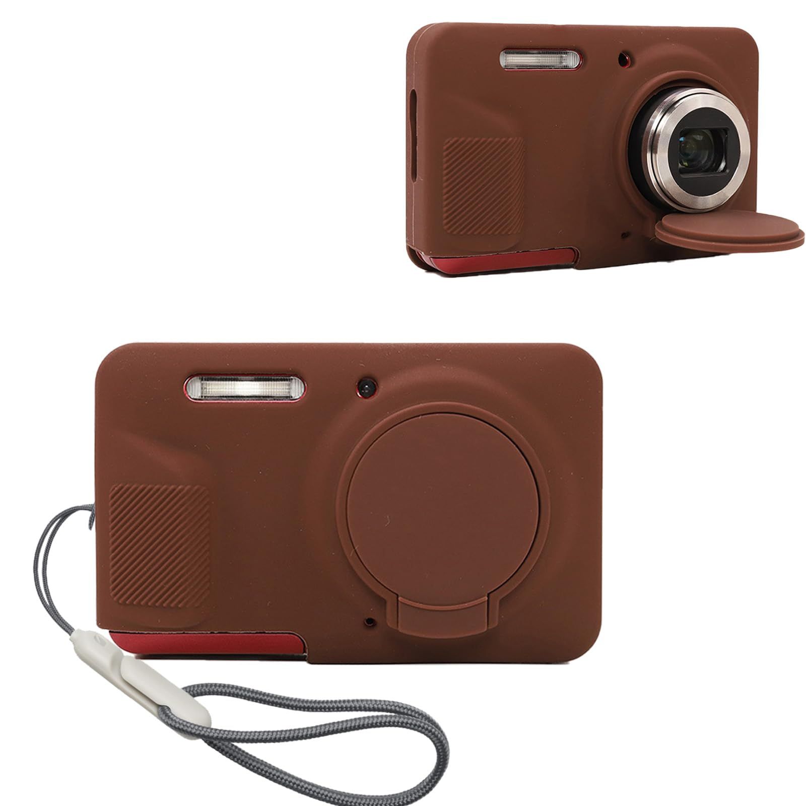 KODAK コダック PIXPRO FZ 55 用 ケース シリコン製カメラ保護ケース SpinoArmor 軽量 柔軟素材 衝撃吸収 グリップ強化 擦り傷防止 落下防止 おしゃれデザイン 取り付け簡単 携帯便利 耐久性 ブラウン