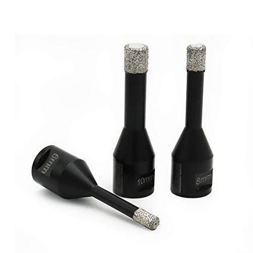SHDIATOOL ダイヤモンドドリル 6/8/10mm，硬質磁器タイル・石材タイル穴あけ用，M10 軸径，壁タイル石器花崗岩ダイヤドリル