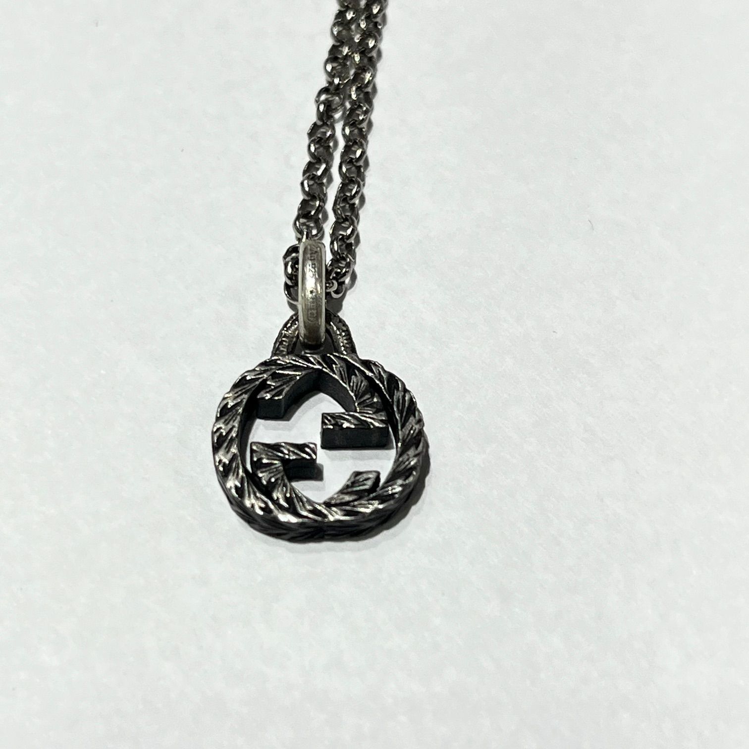 【極美品✨】GUCCI ネックレス アラベスク インターロッキングG 燻シルバー GUCCI グッチ ネックレス アラベスク インターロッキング