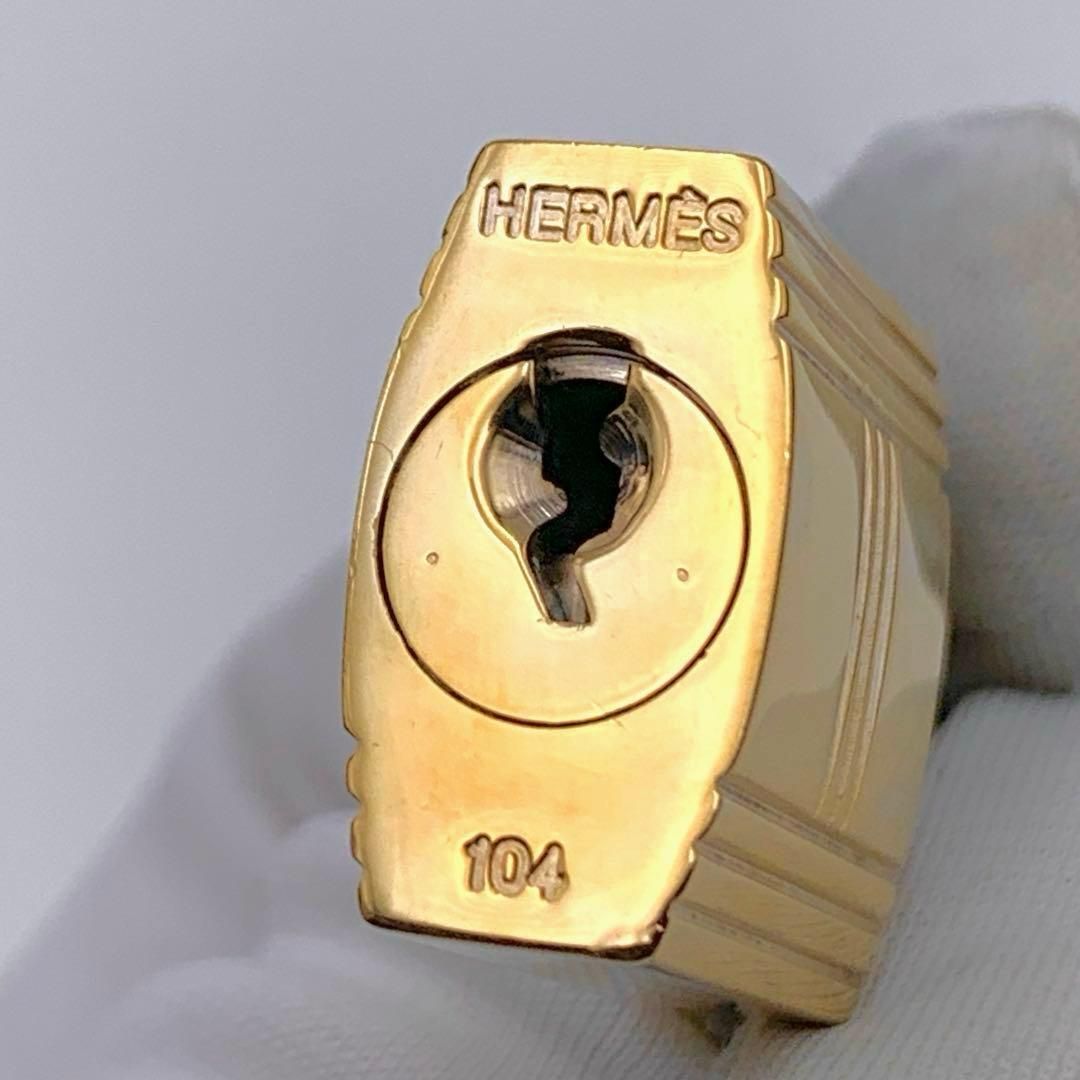 HERMES エルメス カデナ 104番 ゴールド 24Kメッキ 鍵付き 南京錠