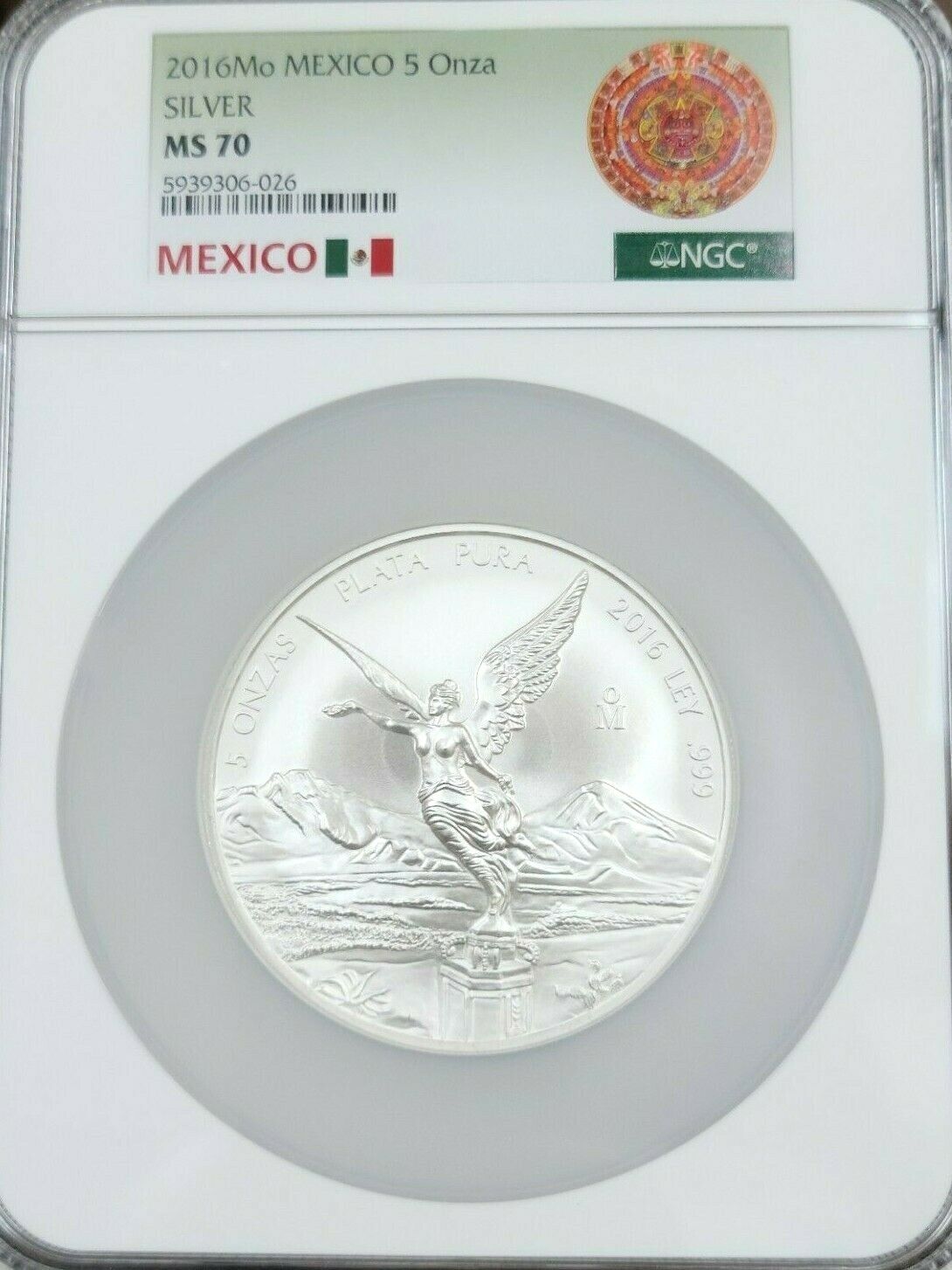 2016 MEXICO SILVER LIBERTAD 5 ONZA NGC MS70 PERFECTION BEAUTIFUL COIN