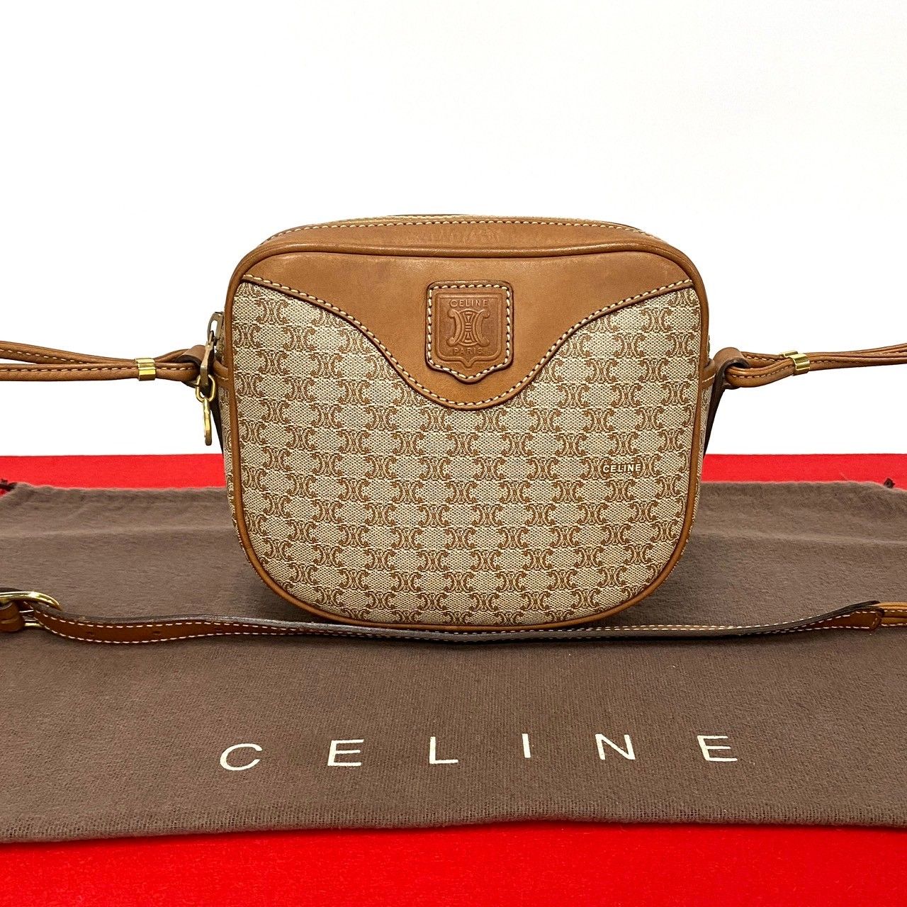 極 美品 CELINE セリーヌ ヴィンテージ マカダム ブラゾン トリオンフ 