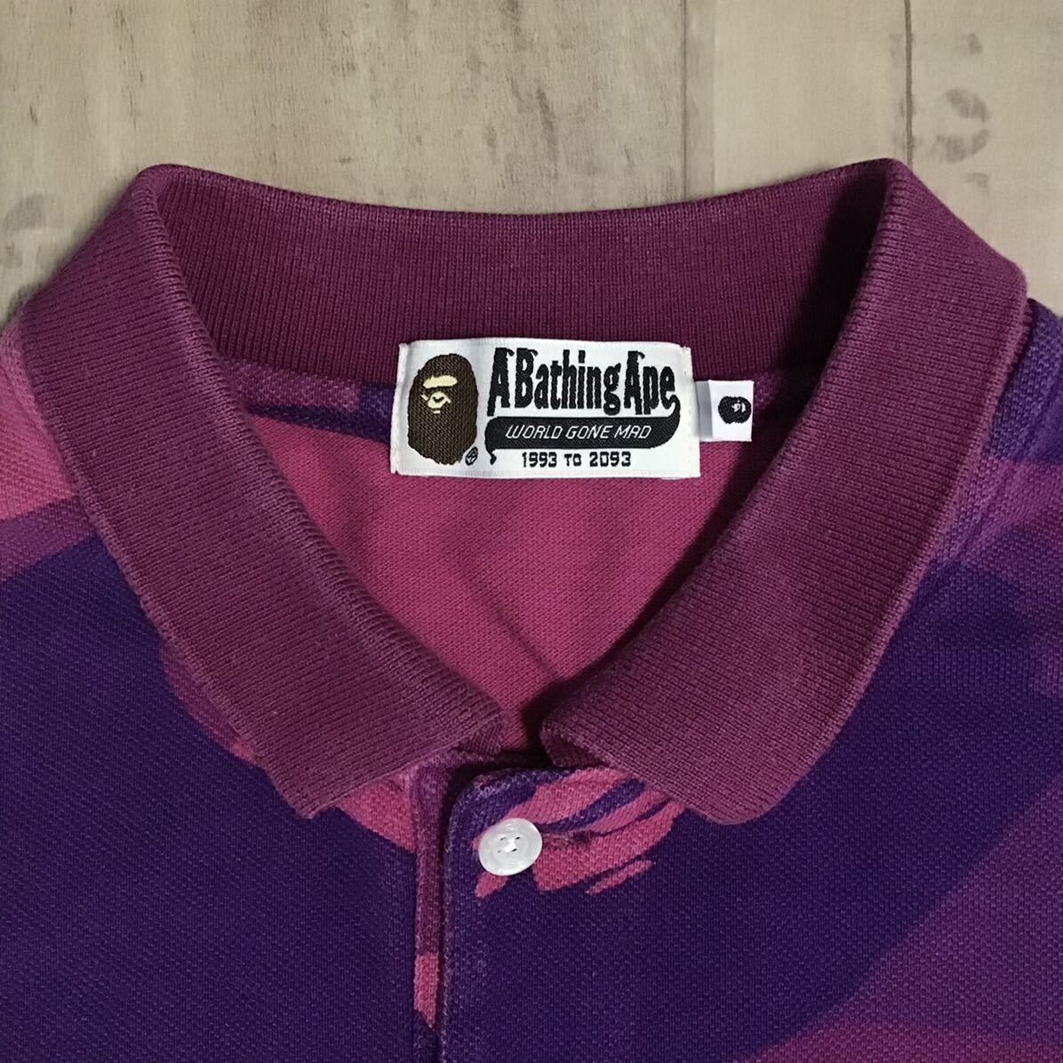 Giant camo ポロシャツ Lサイズ a bathing ape BAPE purple camo