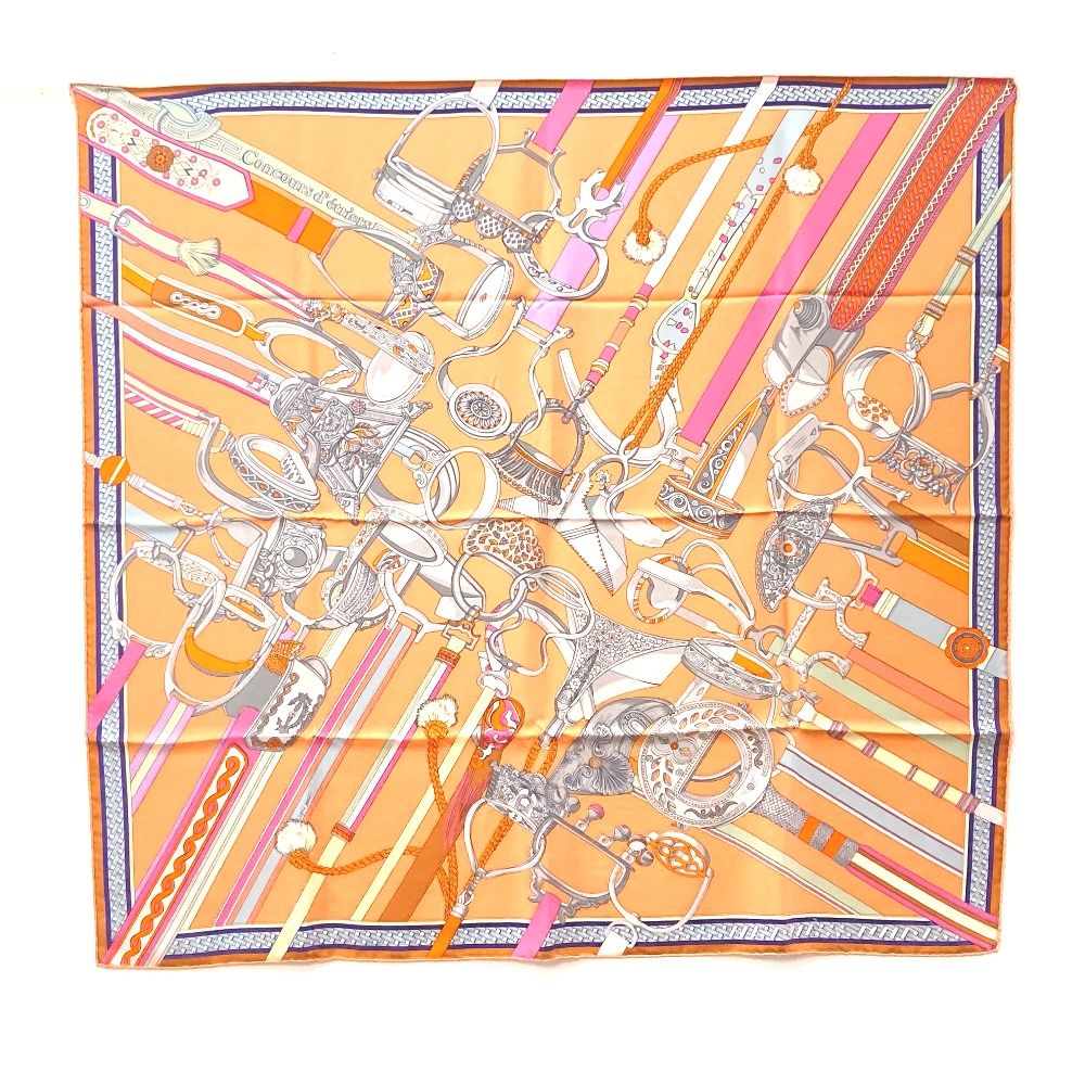 エルメス エトリエの競演 カレ ウォッシュ 90 スカーフ シルク