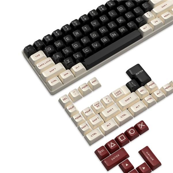 新品白黒 ゲーミングキーキャップ PBT ダブルショット 丸形 二色成型 149キー ASAプロファイル61/64/68/75/78/84/87/96/98/100/104/108キーボードに適用 Cherry MX/Gateron/Kailh スイッチ M