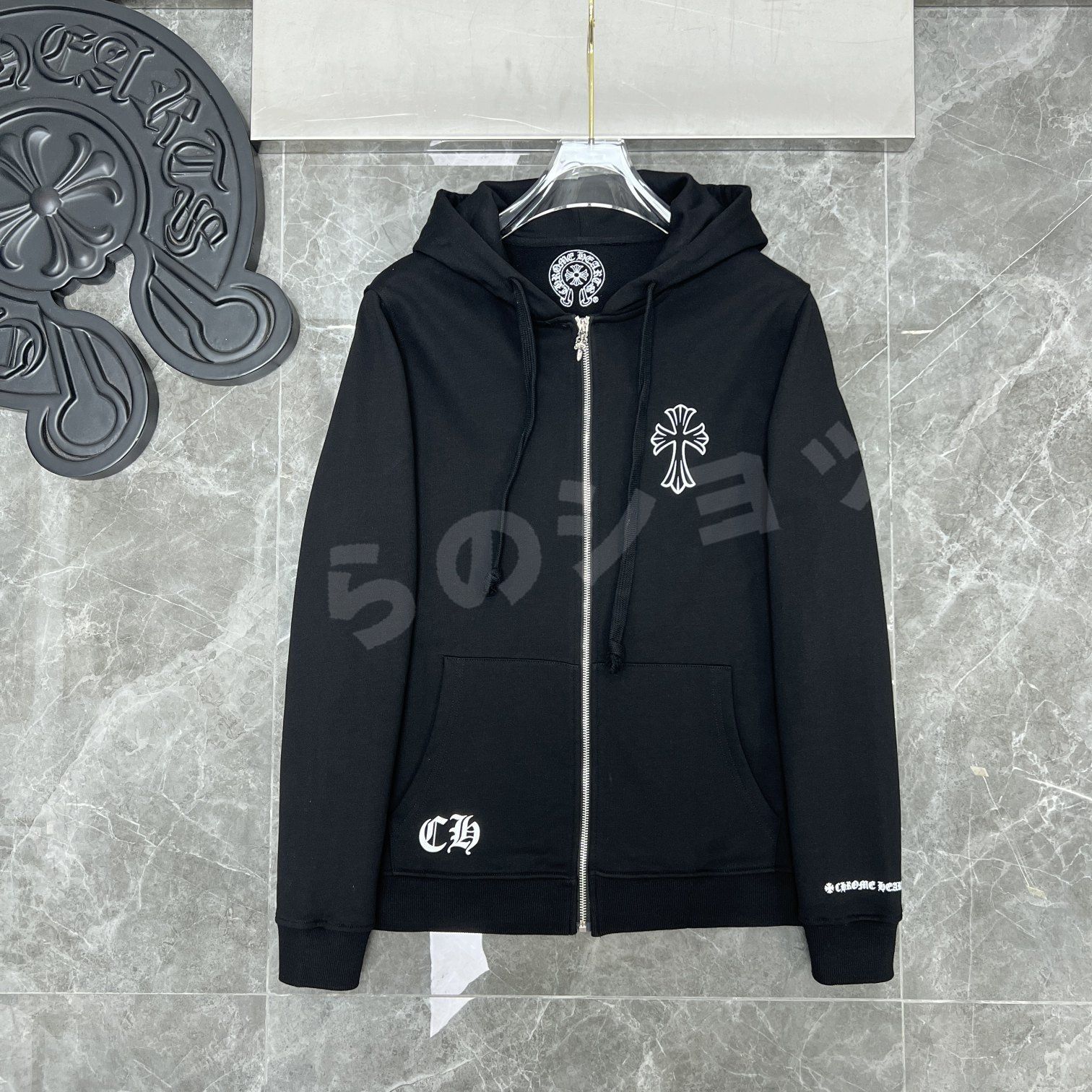 メーカー再生品】 正規品 希少 CHROME HEARTS ジップアップパーカーS