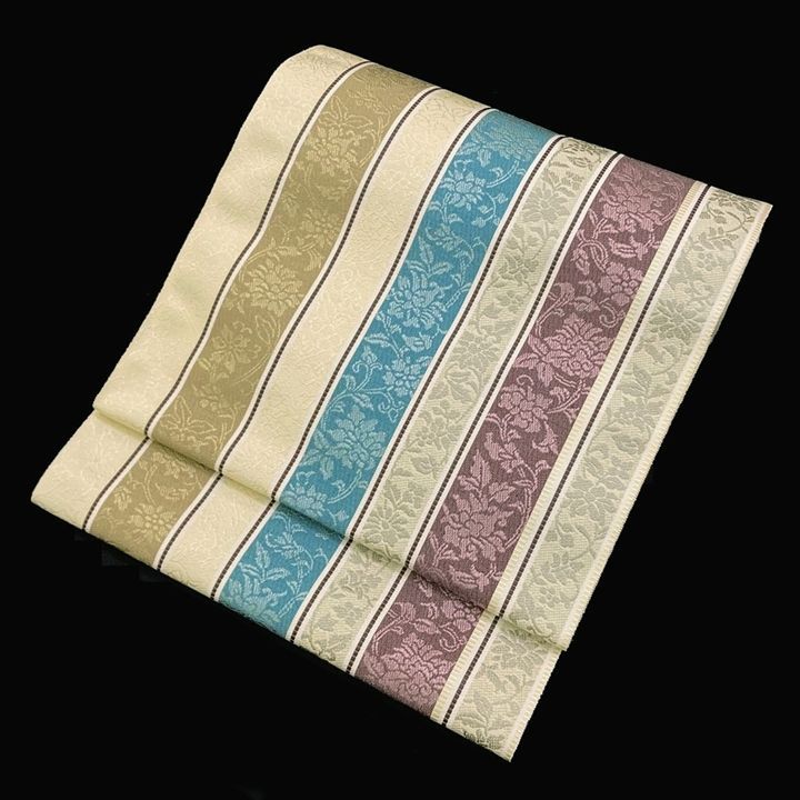 新品 未仕立て品 博多織 八寸帯 間道 森博多織 正絹 日本製
