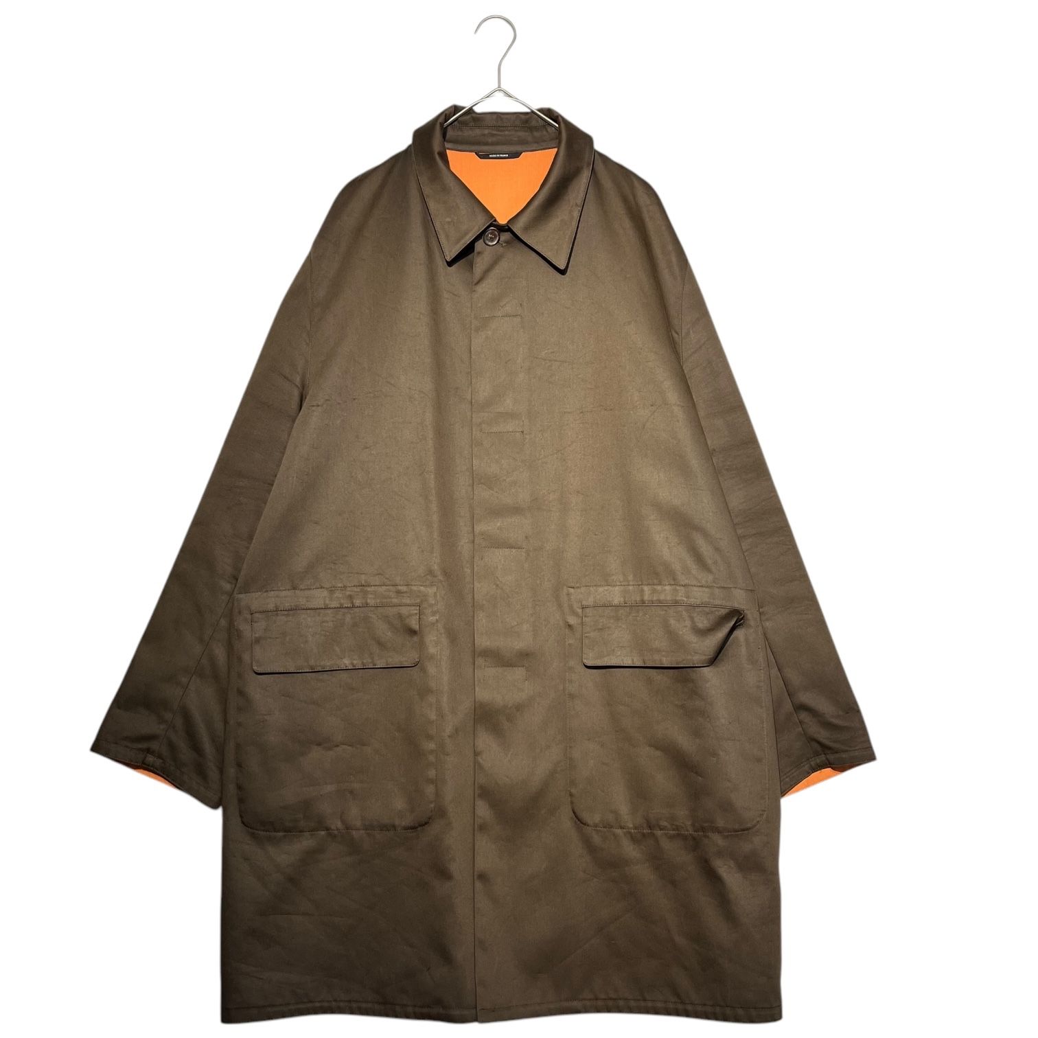 特価 エルメスHERMES ステンカラーコート ベージュ レッド サイズ ５６ HERMES エルメス ステンカラーコート ロングコート 冬物