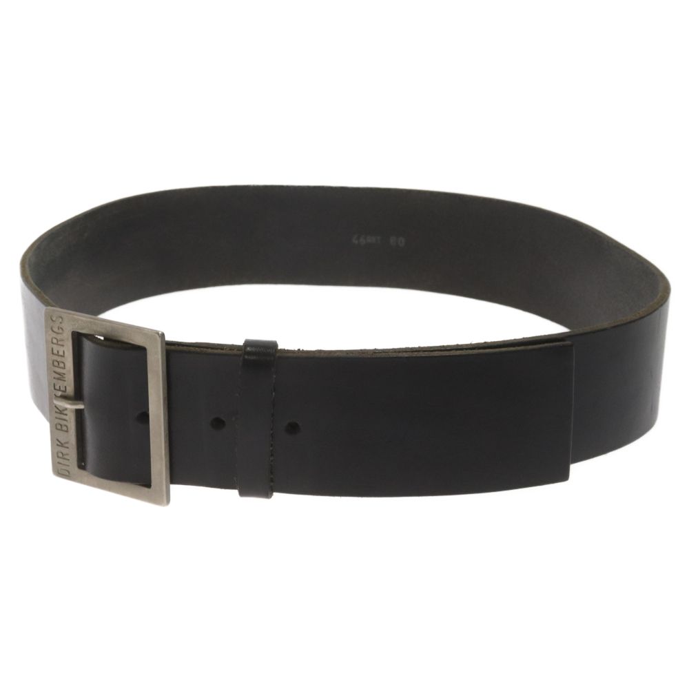 DIRK BIKKEMBERGS DRKロゴ レザーベルト 黒　値下げ中 DIRK BIKKEMBERGS (ダークビッケンバーグ) ロゴバックル ワイド