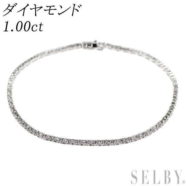k18wg ダイヤ 大人テニスブレスレット ルセル］ダイヤモンド テニス