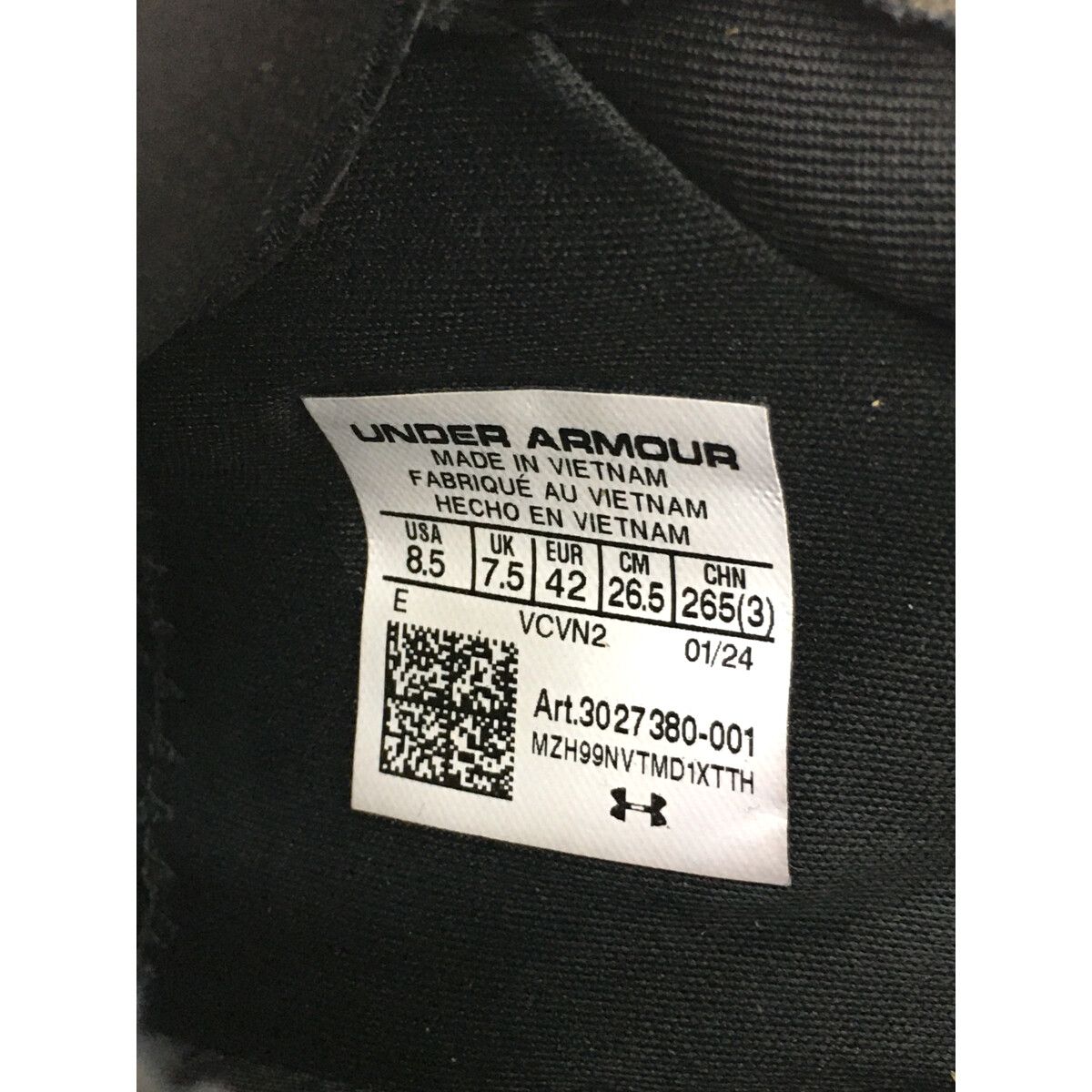 予約受付中中古 アンダーアーマー UNDER ARMOUR ゴルフシューズ  26.5cm ブラック UAファントム ボア スパイクレス [3027380] 洗濯機OK