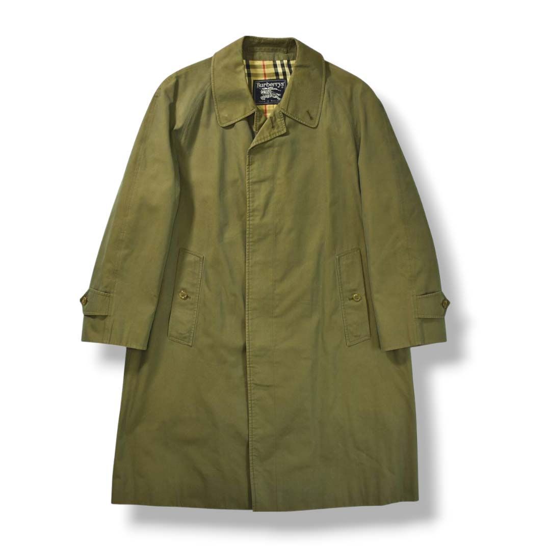 希少 バーバリーズ ステンカラーコート ノバチェック コットン 玉虫色