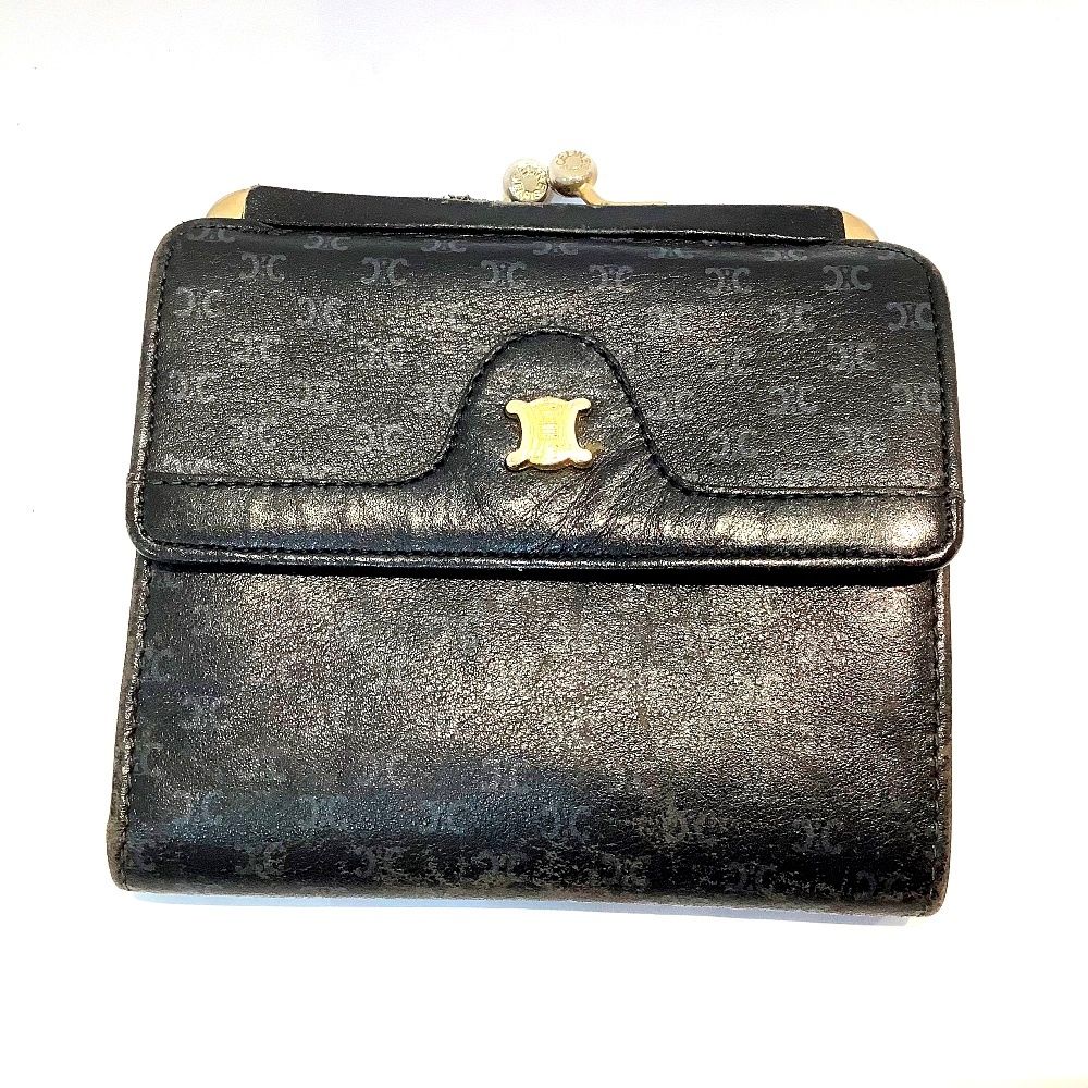 ジャンク販売】セリーヌ（CELINE）ガマ口財布 折り財布 ネイビー
