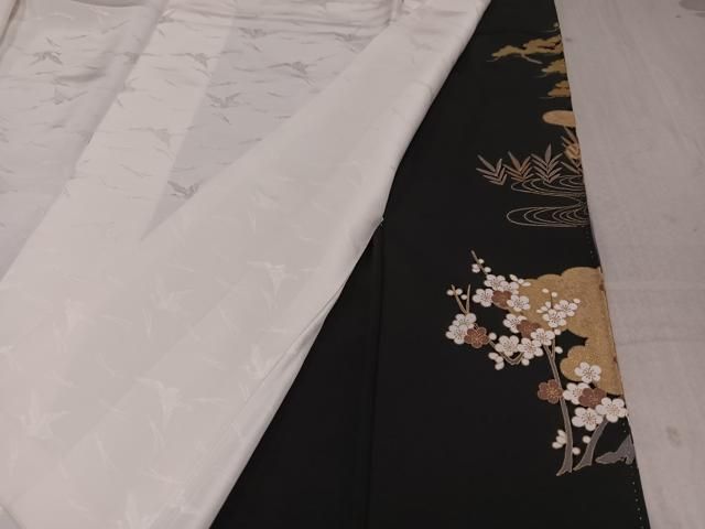 黒留袖 作家物 松竹梅 花模様 美しい風景 K-4889 黒留袖 作家物 松竹梅 花模様 美しい風景 K-4889の通販 by