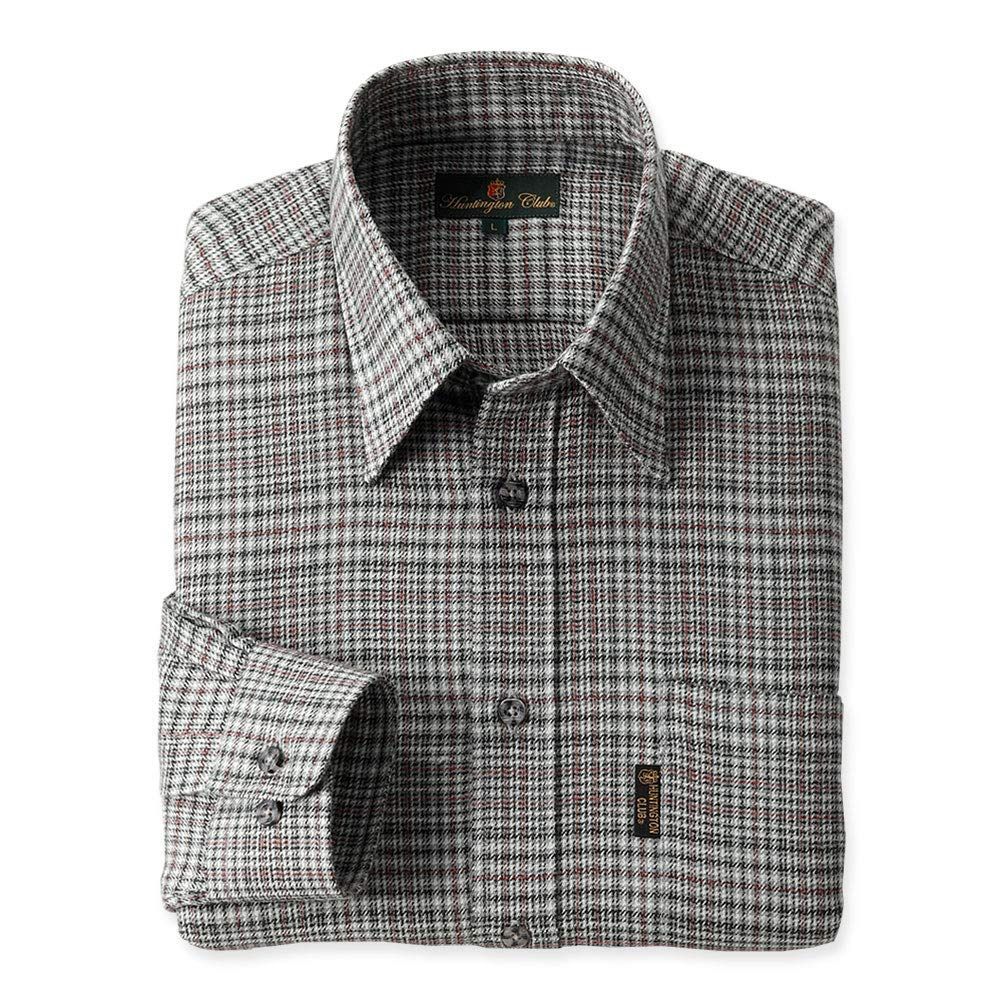 Size L_Color グレー ハンティントンクラブ 長袖シャツ チェック柄 ウール混 L グレー