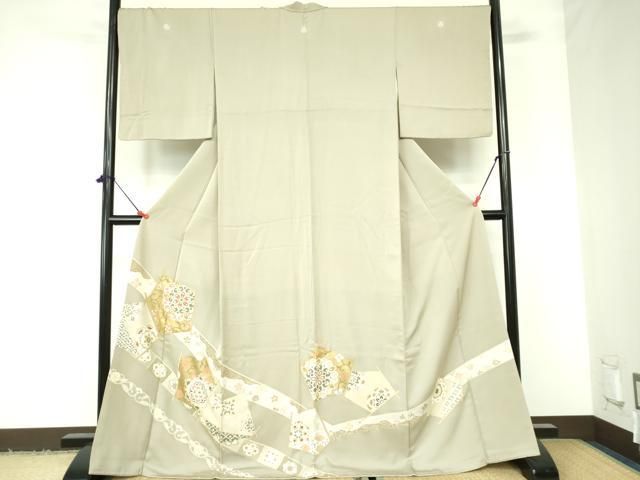 平和屋着物●豪華色留袖 駒刺繍 正倉院花文 金彩 ロング丈 正絹 DAAX1383op