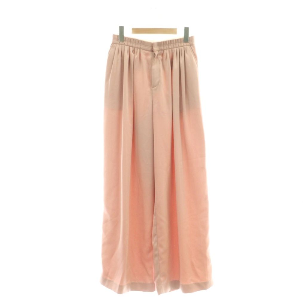 マチャット MACHATT サテンタックパンツ ストレート ジッパーフライ 38