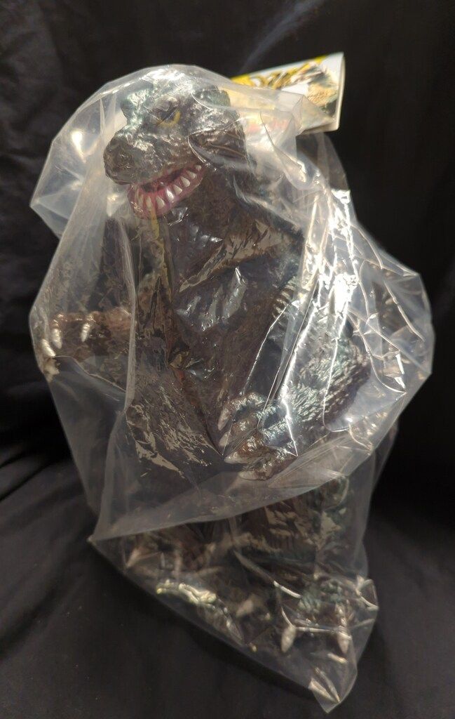 マーミット 怪獣天国 ジャイアント ゴジラ キンゴジ 焦茶成型|メタ緑塗装|金目|銀背ビレ