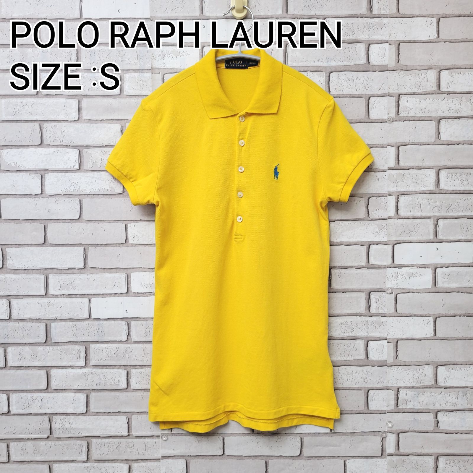 POLO RALPH LAUREN　ポロラルフローレン　レディース　半袖　ポロシャツ　イエロー　黄色　サイズS　160/84A　刺繡ロゴ