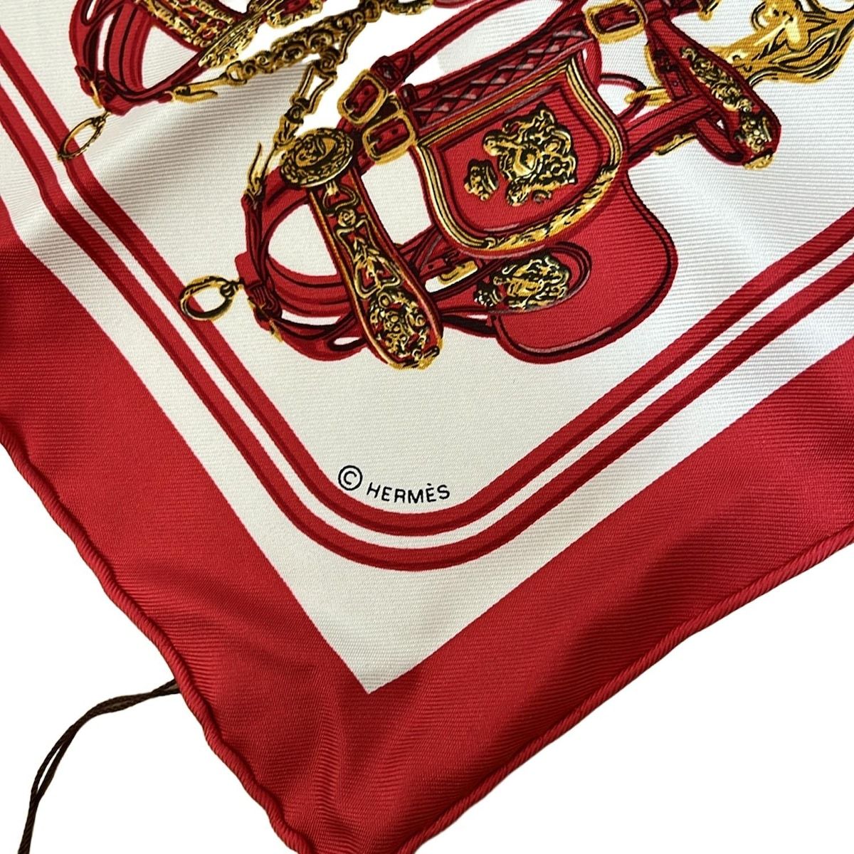 HERMES(エルメス) スカーフ美品 カレナノ20 331266S ルージュ×白  